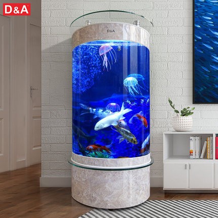 德国德克鱼缸玻璃水族箱半圆形家用客厅小型生态免换水懒人金鱼缸